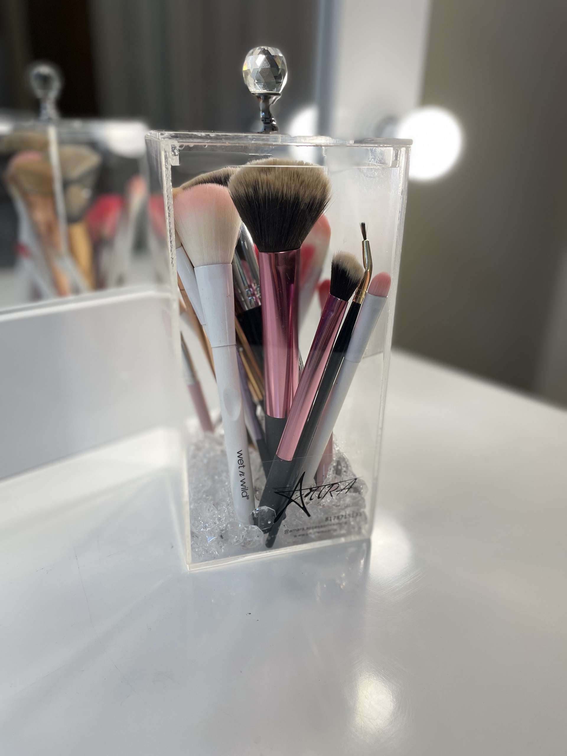 Mini Diamond Makeup Brush Organizer - Amaraindia